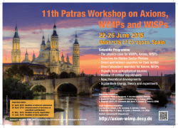 11th Patras Workshop on Axions, WIMPs and