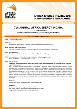 7th ANNUAL AFRICA ENERGY INDABA