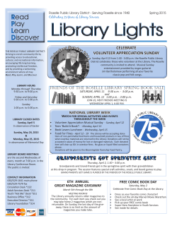Library Lights Newsletter - Roselle Public Library District