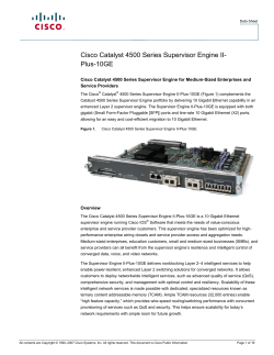 Cisco Catalyst 4500 Series Supervisor Engine II- Plus-10GE