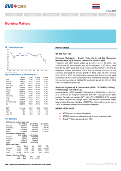 Morning Matters - RHB OSK Securities (Thailand)