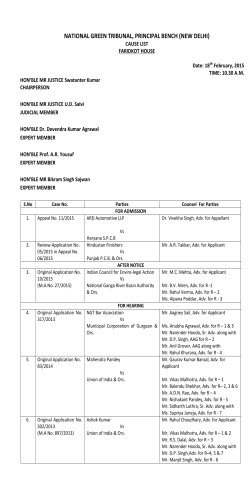 to see 18th February, 2015 Cause-List of Court-1