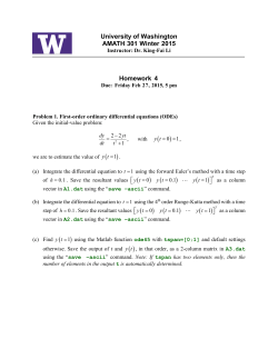University of Washington AMATH 301 Winter 2015 Homework 4