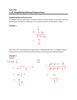 6.1B Simplifying Rational Expressions