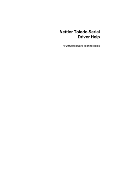 Mettler Toledo Serial Driver Help
