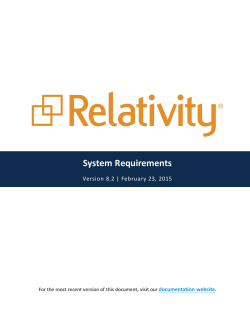 Relativity - System Requirements
