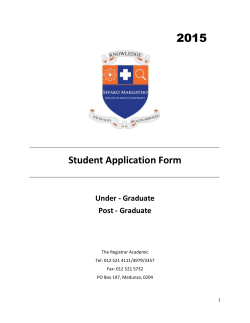 Student Application Form - Sefako Makgatho Health Sciences