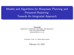 Models and Algorithms for Manpower Planning and