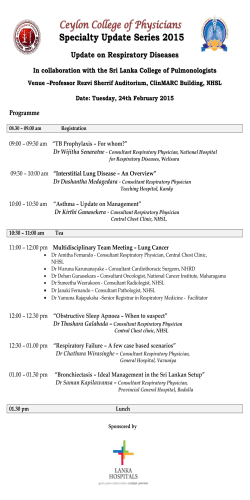 Speciality Update - Respiratory Medicine