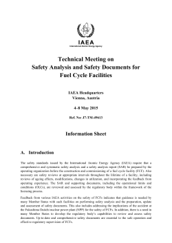 Technical Meeting on Safety Analysis and Safety Documents for