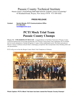 PCTI Mock Trial Team Passaic County Champs