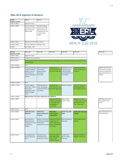 ER&L 2015 Agenda of Sessions - Electronic Resources & Libraries