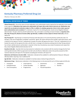 Preferred Drug List - Kentucky - Magellan Medicaid Administration