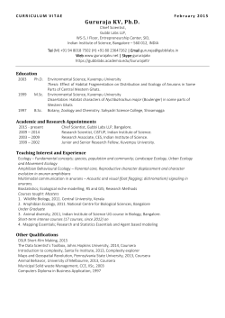 My C V - Dr. Gururaja KV