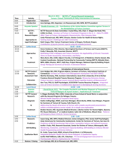 Time Activity March 4, 2015 - NCTTP`s 7th Annual Research