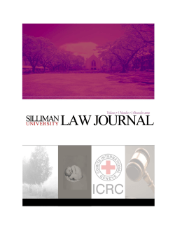 2014 sulaw law journal - Dr. Jovito R. Salonga Center for Law and