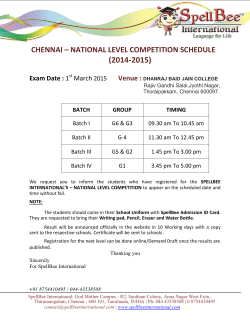 1st March 2015 National Level Exam Schedule