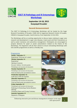 ISSCT XI Pathology and IX Entomology Workshops
