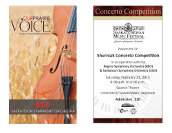 Concerto Competition - Saskatchewan Music Festival Association