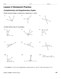 Lesson 2 Homework Practice Complementary and Supplementary