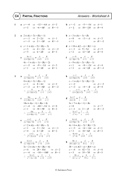 Partial Fractions PreCal Practice Answers