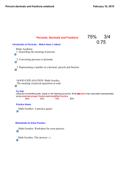 Percent decimals and fractions.notebook