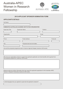 Women Research Fellowship 2015 Applicant Sponsor Nomination