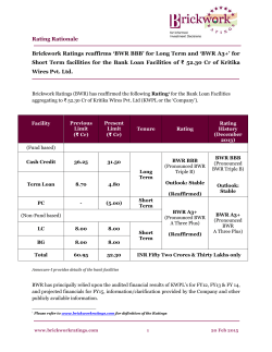 BWR A3+ - Brickwork Ratings