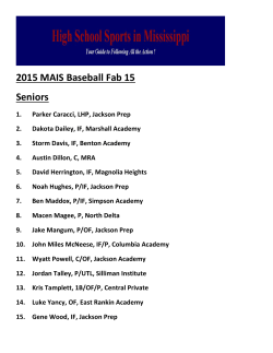 2015 MAIS Baseball Fab 15 Seniors
