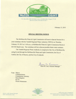 Yamhill Regional Water Authoriy meeting 2-19-2015