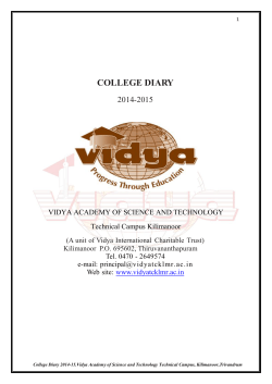 Academic Calender 2014-15 - Vidya Academy of Science