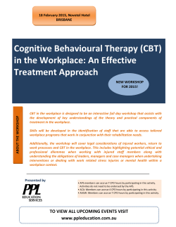 Cognitive Behavioural Therapy (CBT) in the Workplace: An Effective