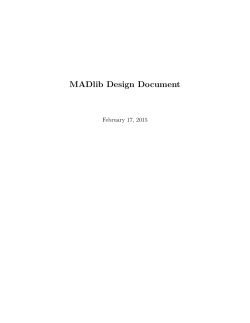 MADlib Design Document