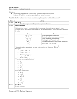 Homework #9-1: Rational Exponents