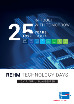 REHM TECHNOLOGY DAYS