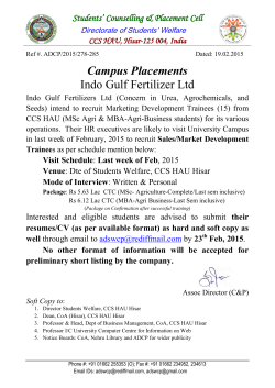 Campus Placements Indo Gulf Fertilizer Ltd