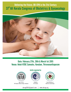 Brochure - Kerala Congress of Obstetrics and Gynaecology or AKCOG