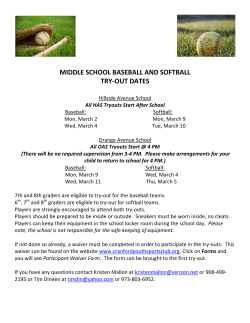 2015 Tryout Dates - Cranford Youth Sports Club