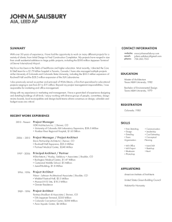 Resume PDF - John M. Salisbury, AIA, LEED AP
