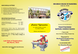 1 dya workshop on Pumps - Don Bosco College of Engineering