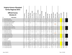 Fairfax results - Virginia Science Olympiad