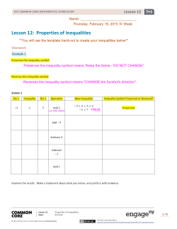 Lesson 12: Properties of Inequalities