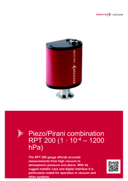 Piezo/Pirani combination RPT 200 (1 · 10-4