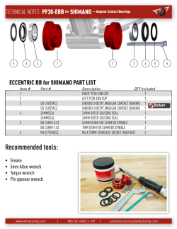 PF30-EBB for Shimano Install/Maintenance Instructions