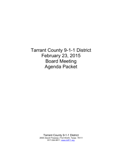 Upcoming Meeting Agenda Packet - Tarrant County 9-1