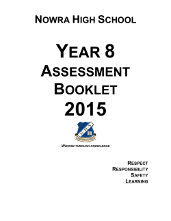 Yr 8 Assessment Booklet
