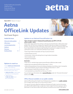Aetna OfficeLink Updates Northeast Region