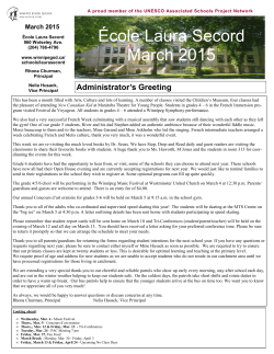 Monthly Newsletter - Winnipeg School Division