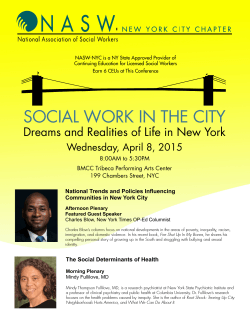 SOCIAL WORK IN THE CITY