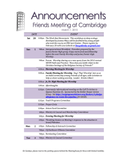 March 1, 2015 - Friends Meeting at Cambridge